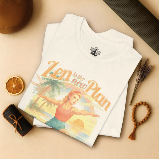 Zen is the New Plan – Retro Yoga Tee