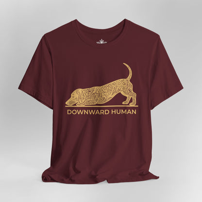 Downward Human Dachshund – Mandala Sausage Dog Tee