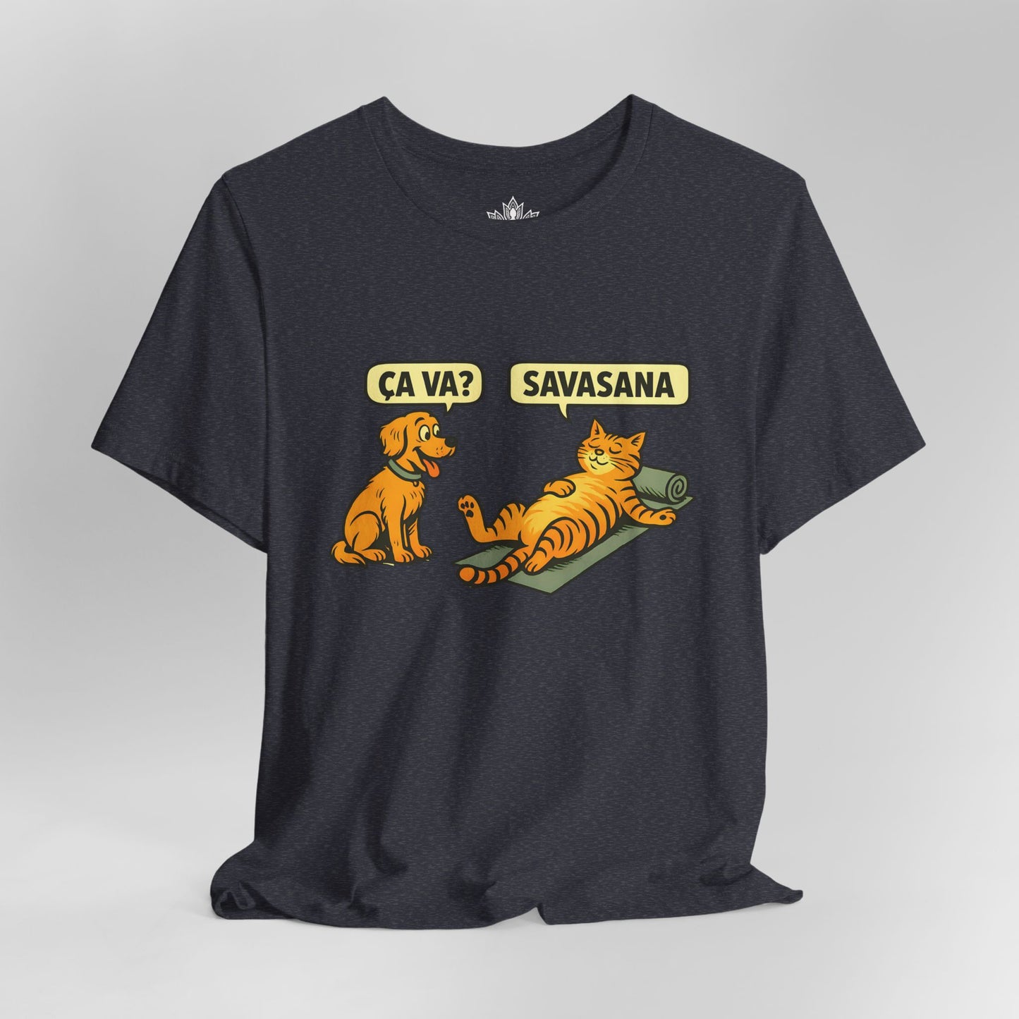 Ça Va French Savasana – Funny Pets Yoga Men Tee