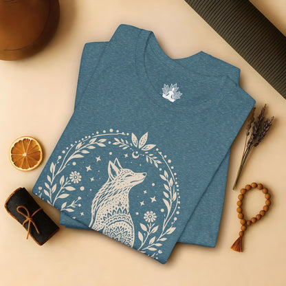 Boho Mandala Fox Linocut Tee