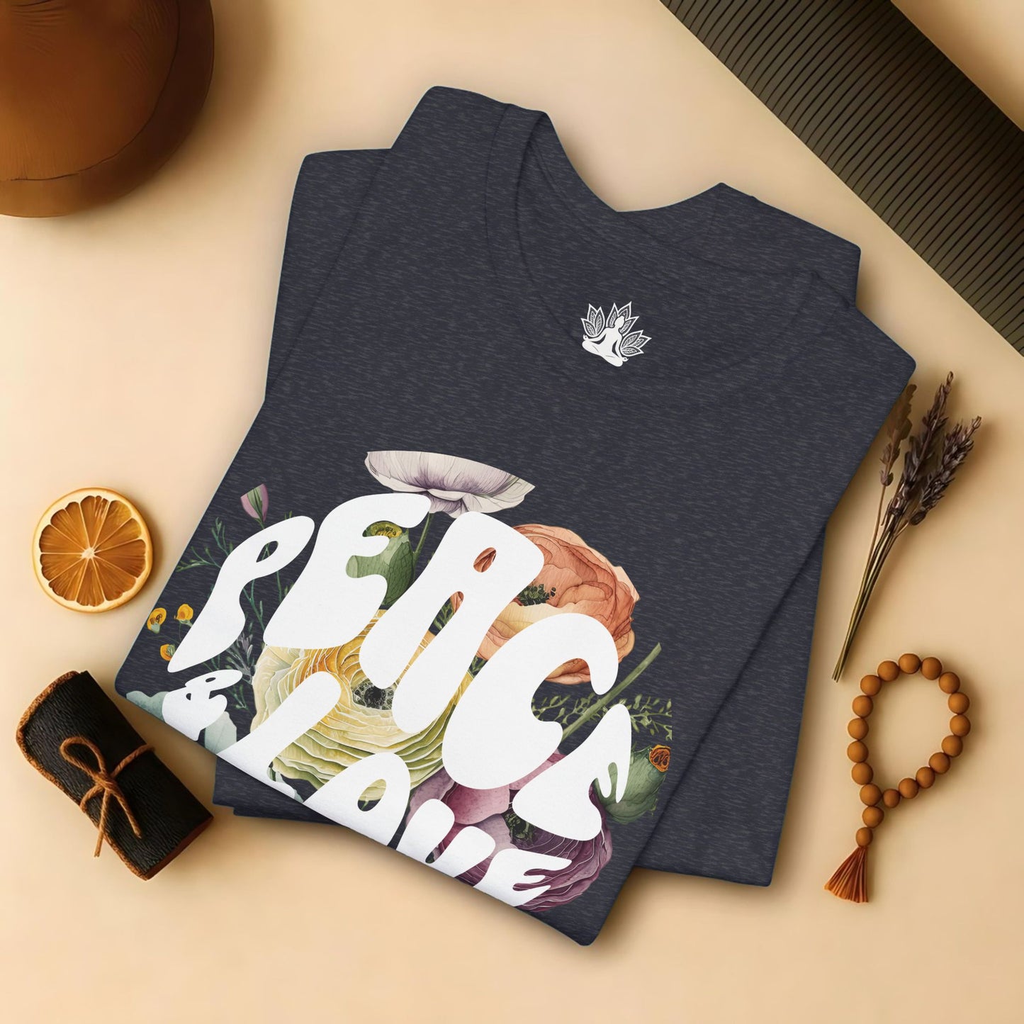 Peace & Love – Retro Boho Floral Tee