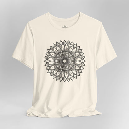 Sunflower Mandala – Geometric Mindful Tee