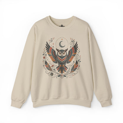 Boho Owl & Feathers Sweatshirt