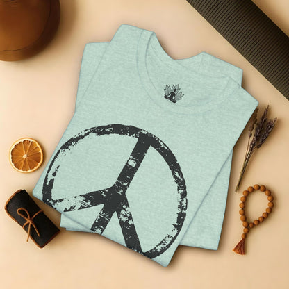 Vintage Peace Symbol Black Print Tee
