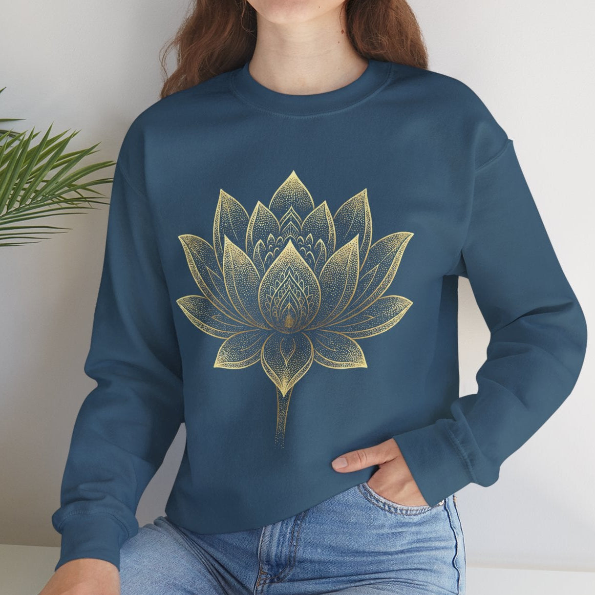 Golden Lotus Flower - Cozy Mindful Sweatshirt