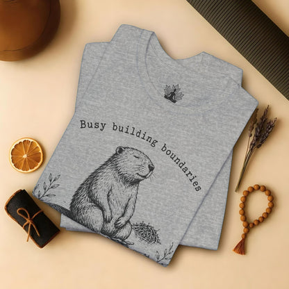 Busy Building Boundaries Beaver Tee