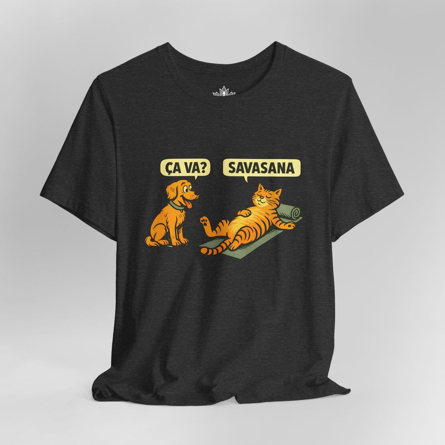 Ça Va French Savasana – Funny Pets Yoga Men Tee