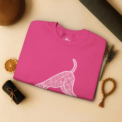 Downward Human Sweatshirt - Mandala Dog