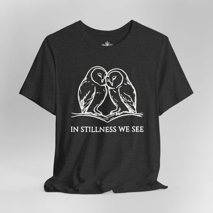 In Stillness We See – Heart Owl Meditation Tee