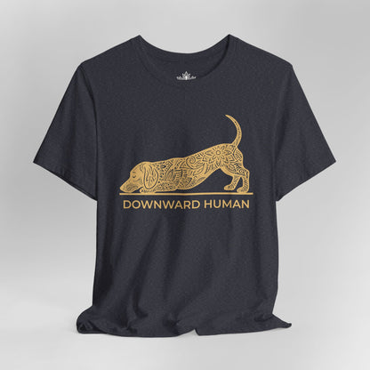 Downward Human Dachshund – Mandala Sausage Dog Tee