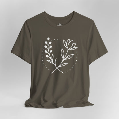 Bloom in Balance – Minimalist Yoga Tee