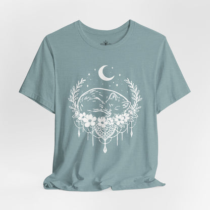 Sleeping Cat Under the Moon Tee