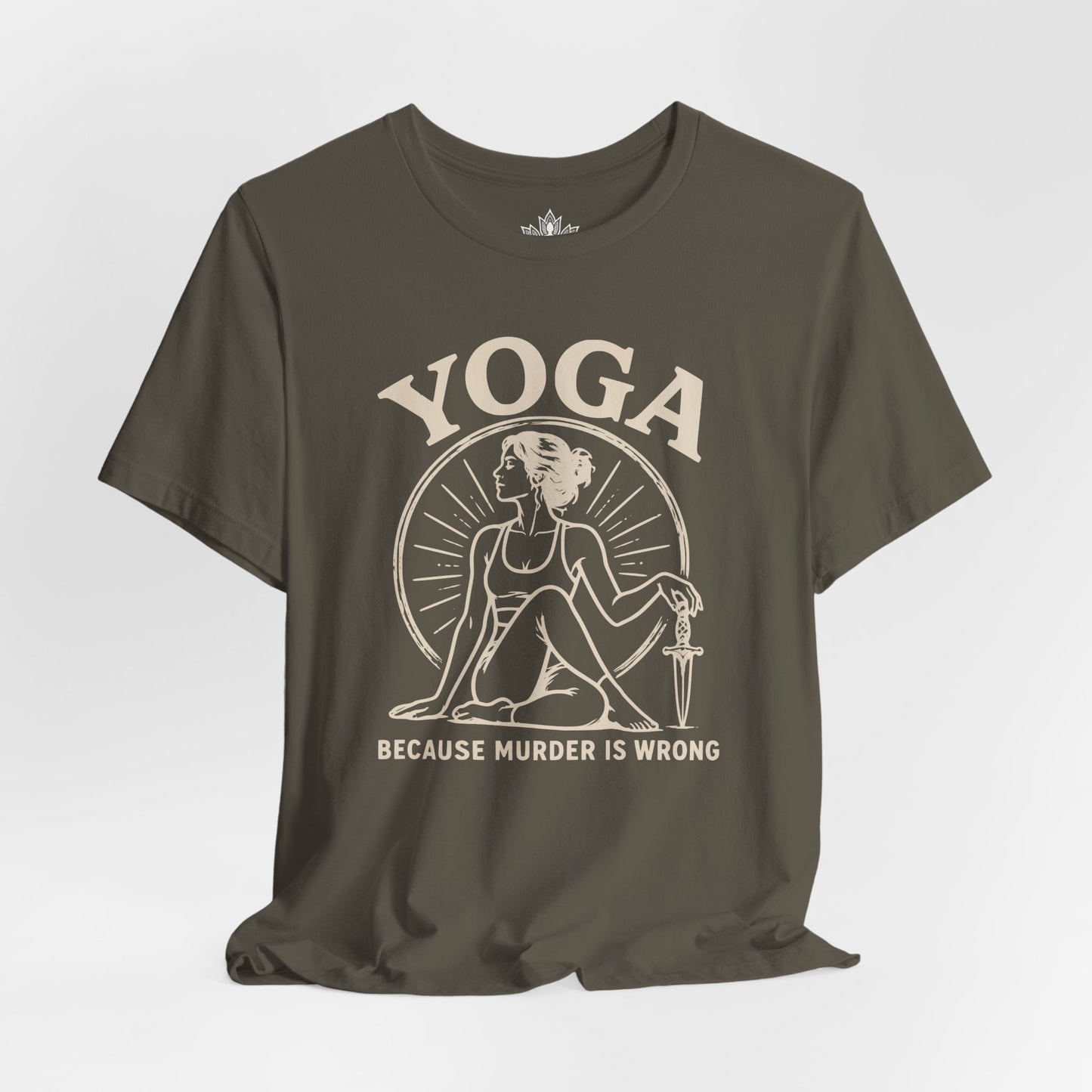 Yoga Because Murder Is Wrong Retro Tee