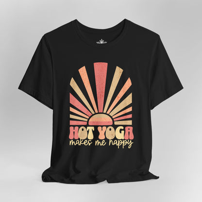 Hot Yoga Sunrise – Retro Sunset Happiness Tee