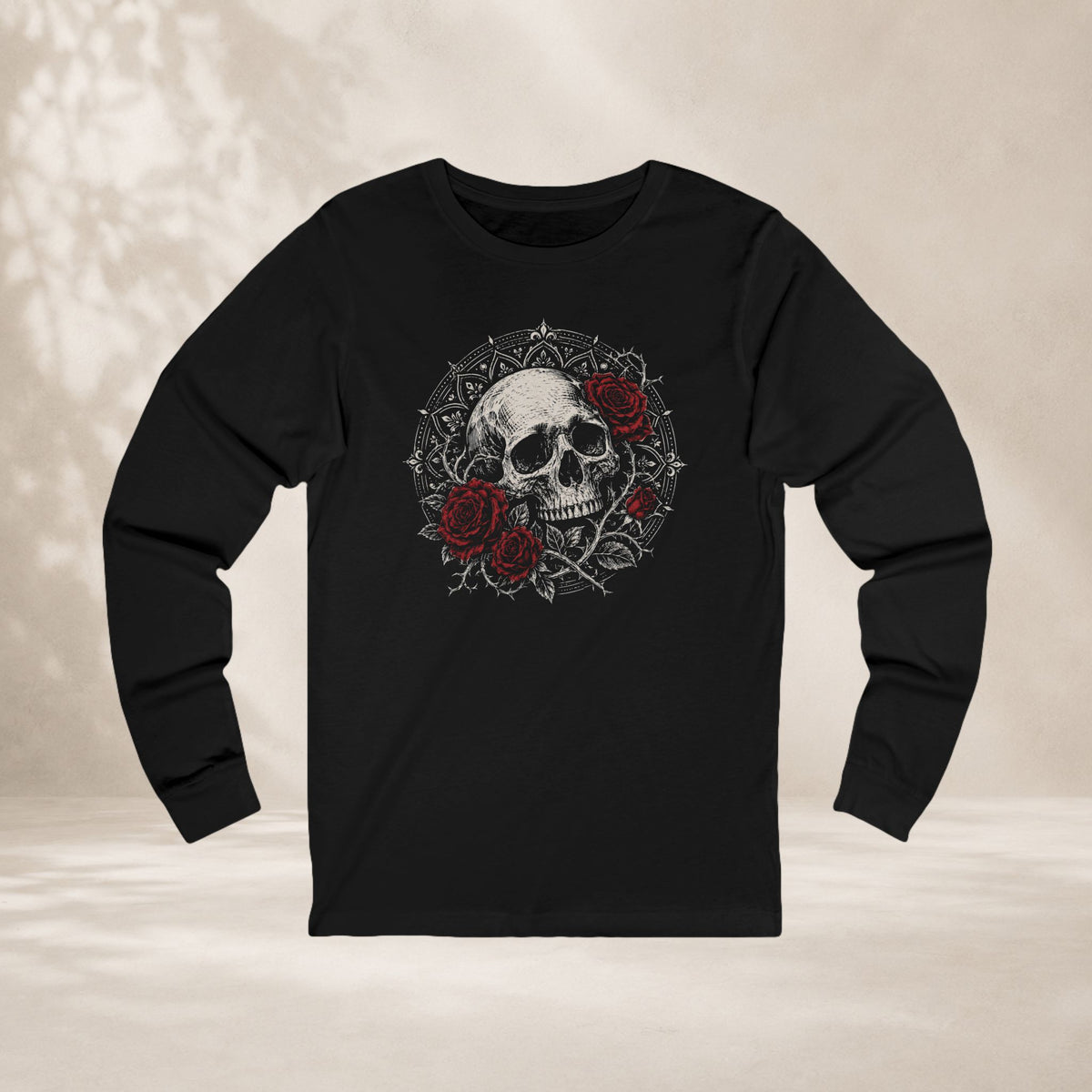 Skull & Roses Mandala Long Sleeve Tee