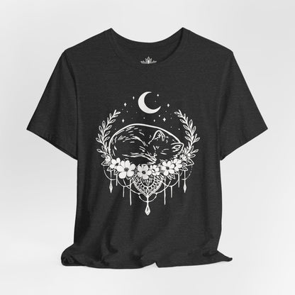 Sleeping Cat Under the Moon Tee