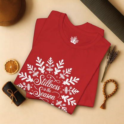 Stillness Is the Season - Mindful Winter Snowflake Tee
