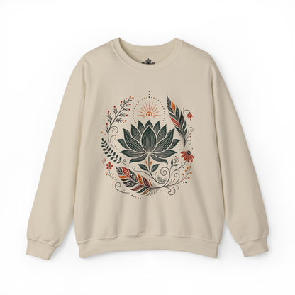 Boho Lotus & Feathers Sweatshirt