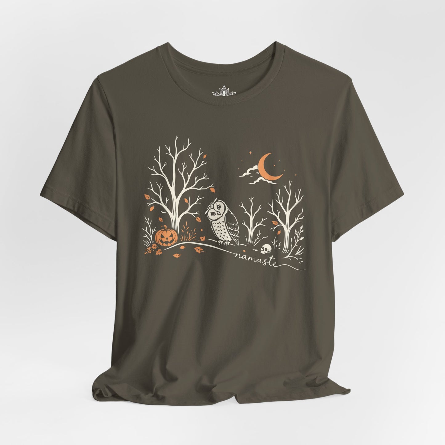 Namaste Forest Owl Halloween Edition Tee