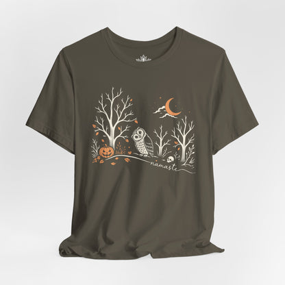 Namaste Forest Owl Halloween Edition Tee