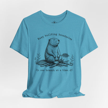 Busy Building Boundaries Beaver Tee