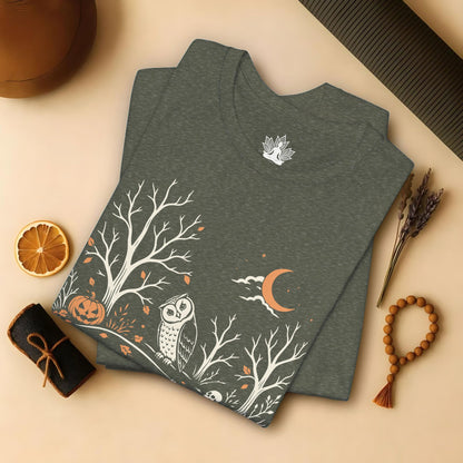 Namaste Forest Owl Halloween Edition Tee