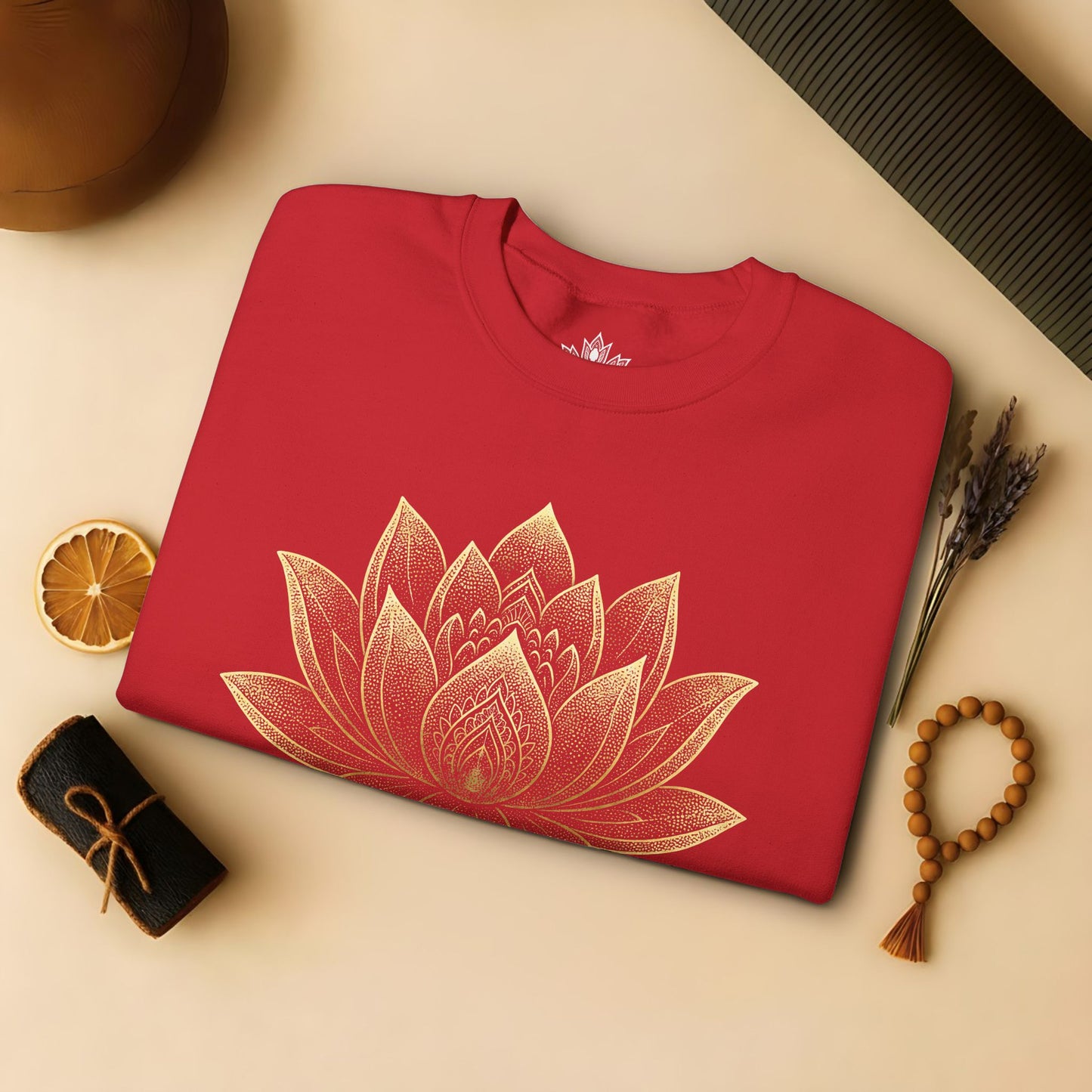 Golden Lotus Flower - Cozy Mindful Sweatshirt