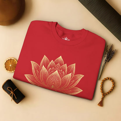 Golden Lotus Flower - Cozy Mindful Sweatshirt