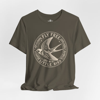 Fly Free, Little Bird Badge Tee