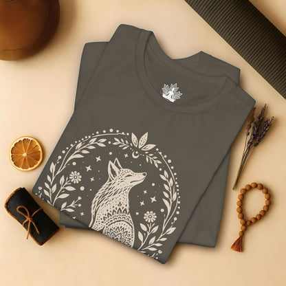 Boho Mandala Fox Linocut Tee