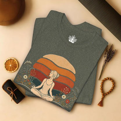 Retro Sunset Meditation Tee