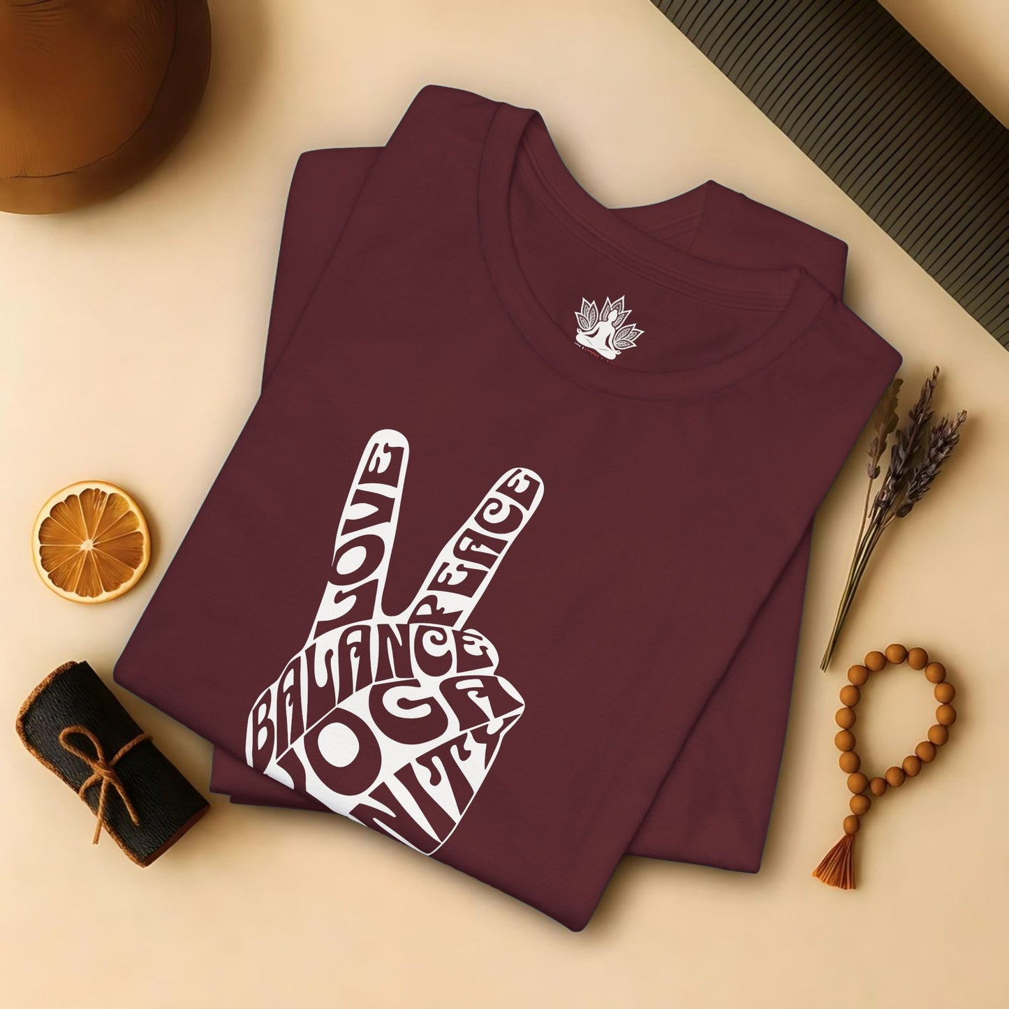 Peace Hand – Retro Word Art Tee