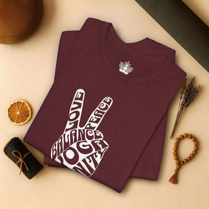 Peace Hand – Retro Word Art Tee