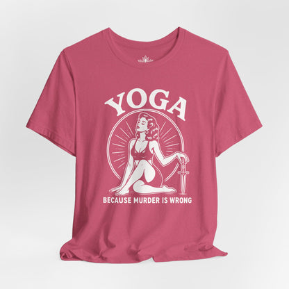 Yoga Because Murder Is Wrong Vintage Tee