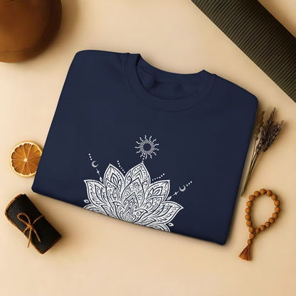 Sacred Lotus Mandala – Mindful Yoga Sweatshirt