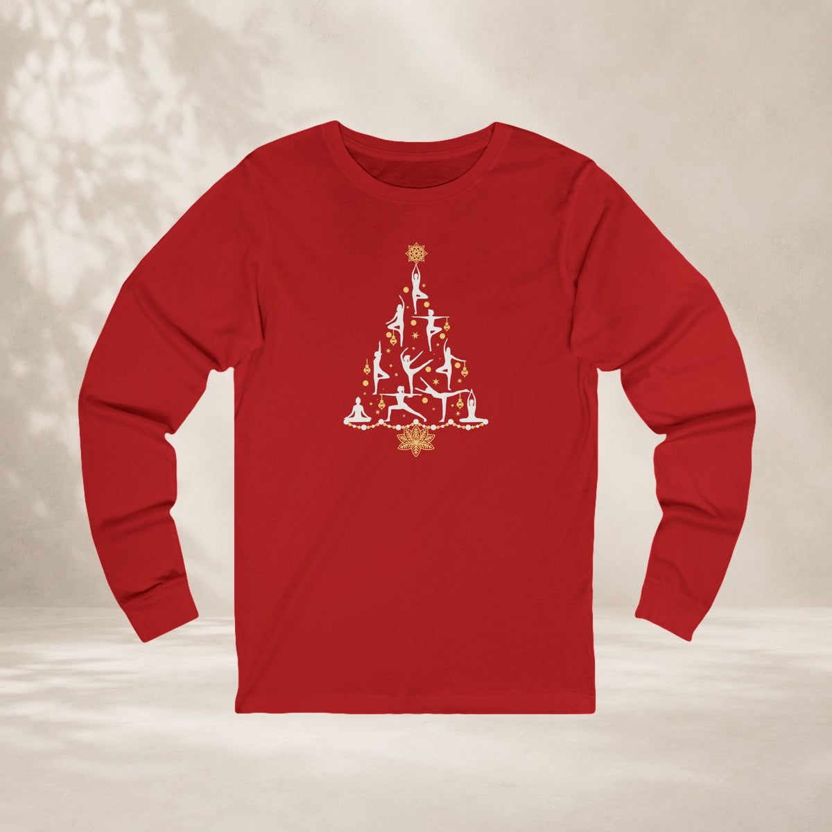 Yoga Poses Christmas Tree Long Sleeve Tee