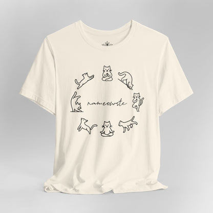 Nameowste Yoga Cats – Minimalist Funny Tee