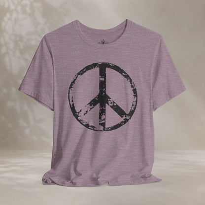 Vintage Peace Symbol Black Print Tee