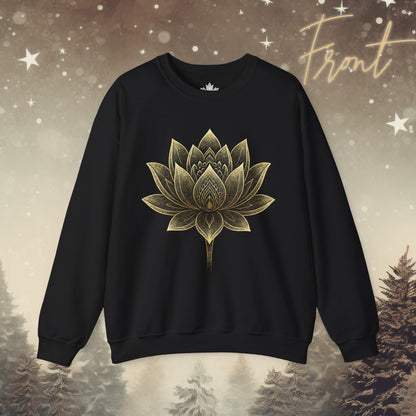 Golden Lotus Flower - Cozy Mindful Sweatshirt