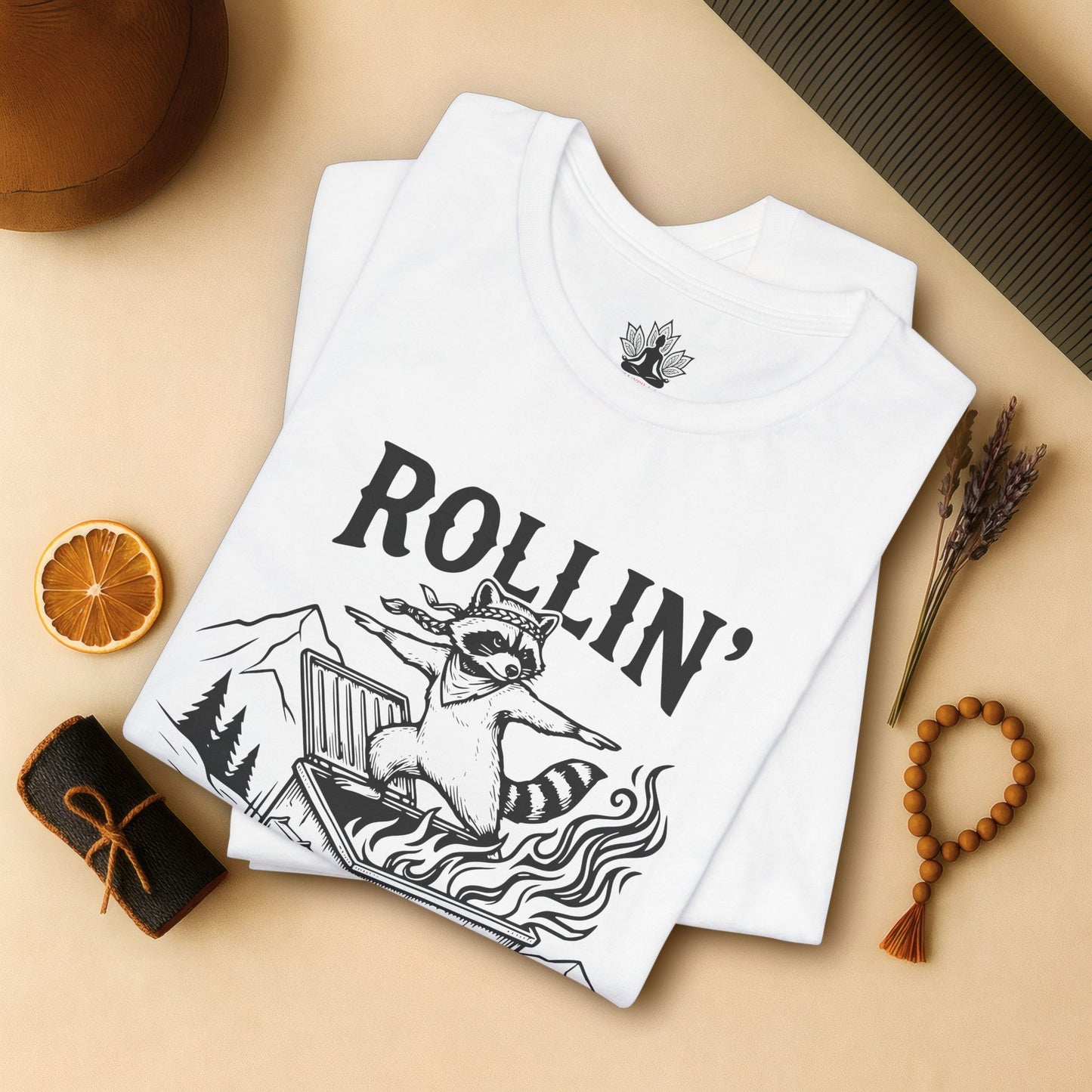 Rolling Into 2026 – Yoga Warrior Raccoon Tee