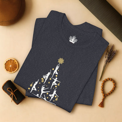 Yoga Poses Christmas Tree – Mindful Holiday Tee