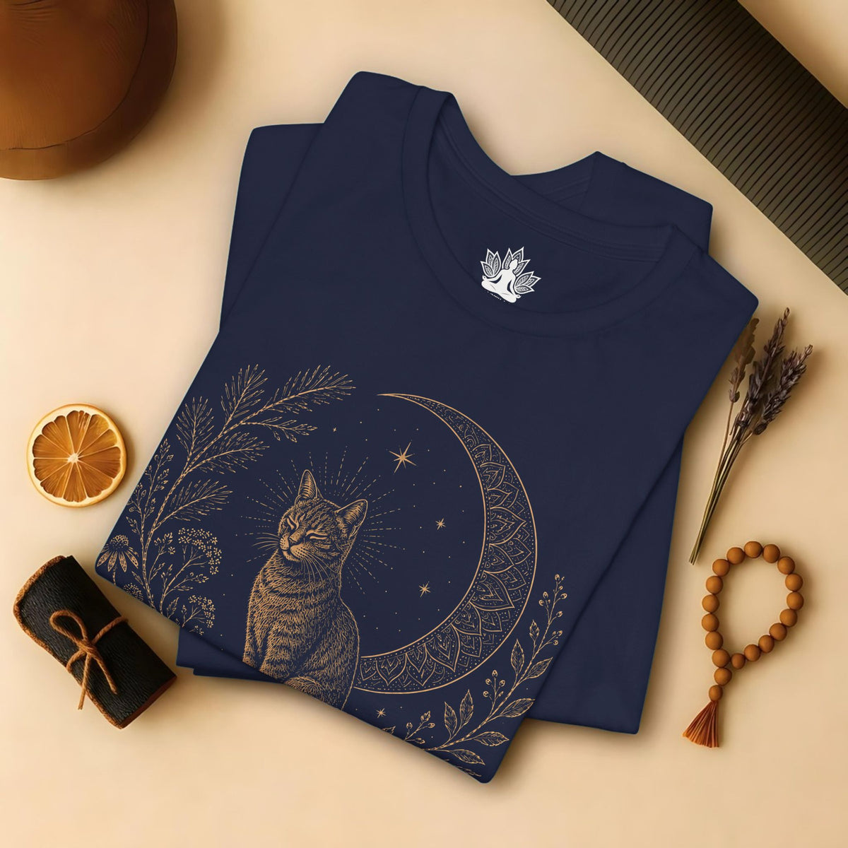 Cat Mandala Moon Tee