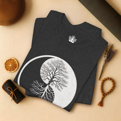 Yin Yang Tree of Balance - Spiritual Nature Men Yoga Tee
