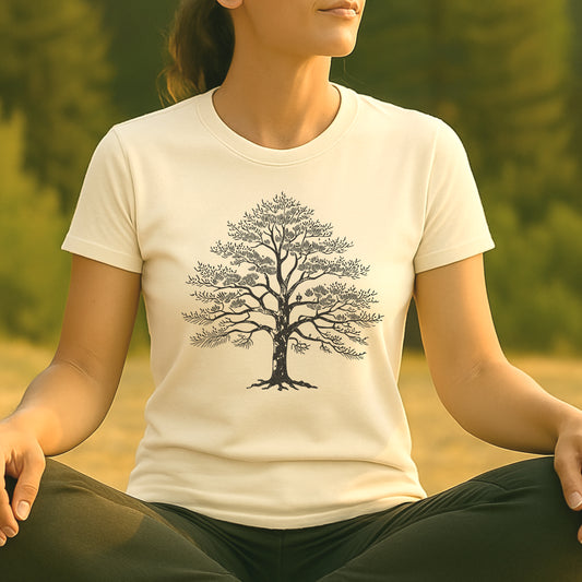 Sacred Tree of Life T-Shirt – Yoga Nature Minimalist Tee