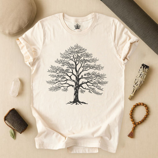 Sacred Tree of Life T-Shirt – Yoga Nature Minimalist Tee
