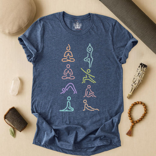 Minimalist Yoga Poses Tee – Mindful Line Art