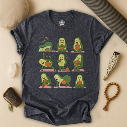 Avocado Yoga Poses - Funny Wellness Tee