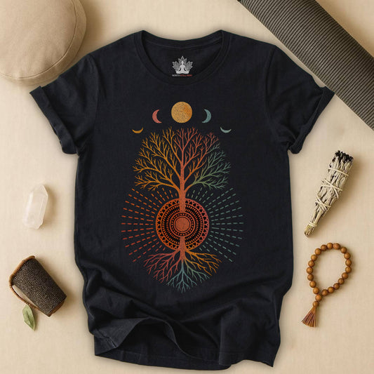 Mystic Roots Rising - Lunar Mandala Tee
