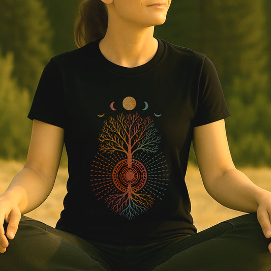 Mystic Roots Rising - Lunar Mandala Tee