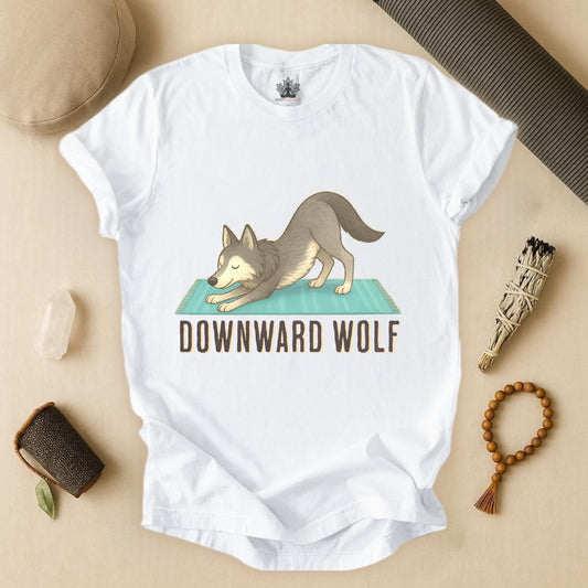Downward Wolf – Funny Yoga Animal Tee